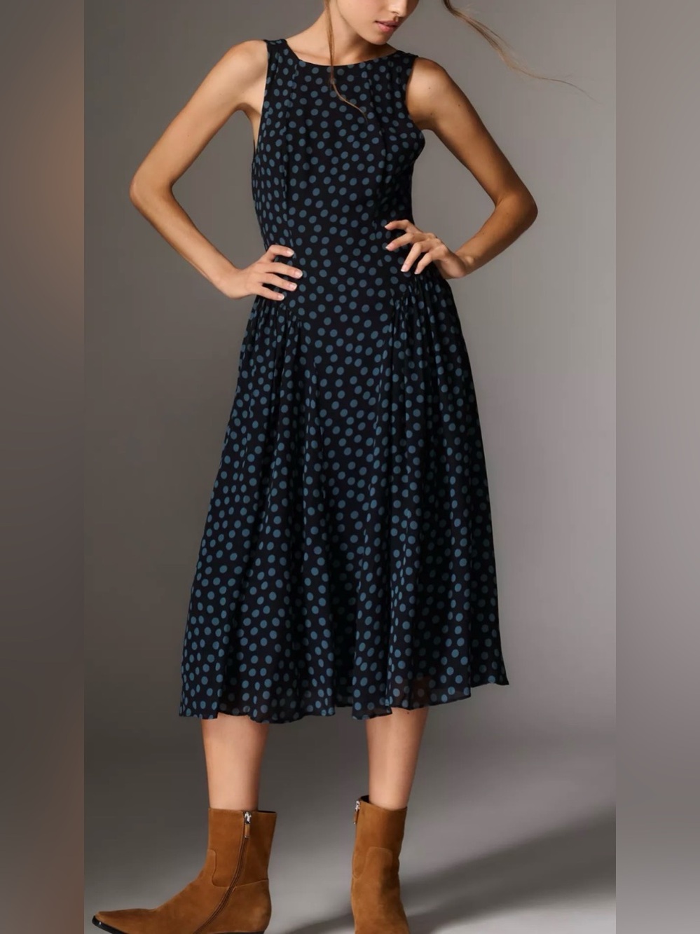 Reformation Anelis Sleeveless A-Line Midi Dress Size 6